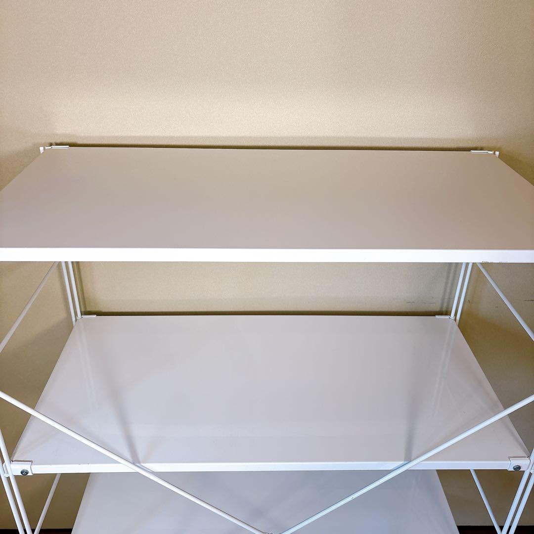 【良品】 無印良品 スチールユニットシェルフ スチール棚セット 中 ワイド 4段