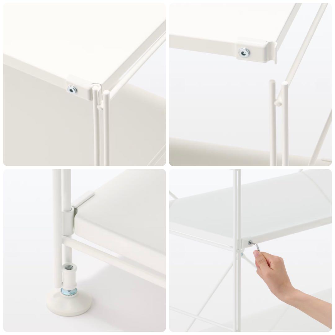 【良品】 無印良品 スチールユニットシェルフ スチール棚セット 中 ワイド 4段