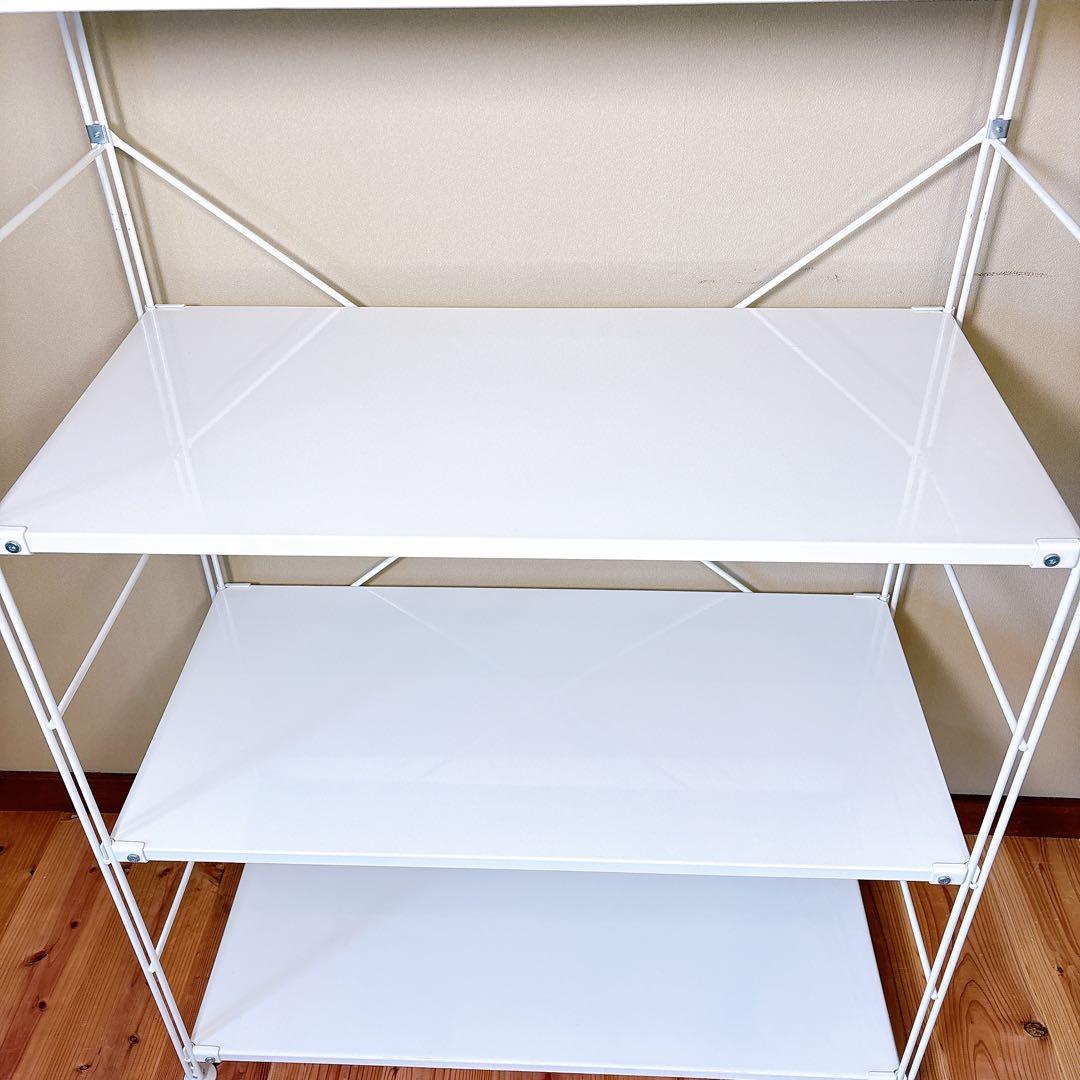 【良品】 無印良品 スチールユニットシェルフ スチール棚セット 中 ワイド 4段