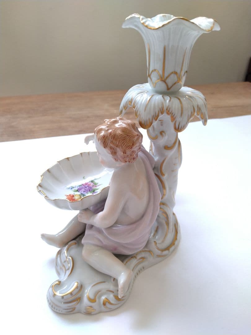希少 Dresdenドレスデン カールティーメ工房　　天使の燭台ペア キャンドル