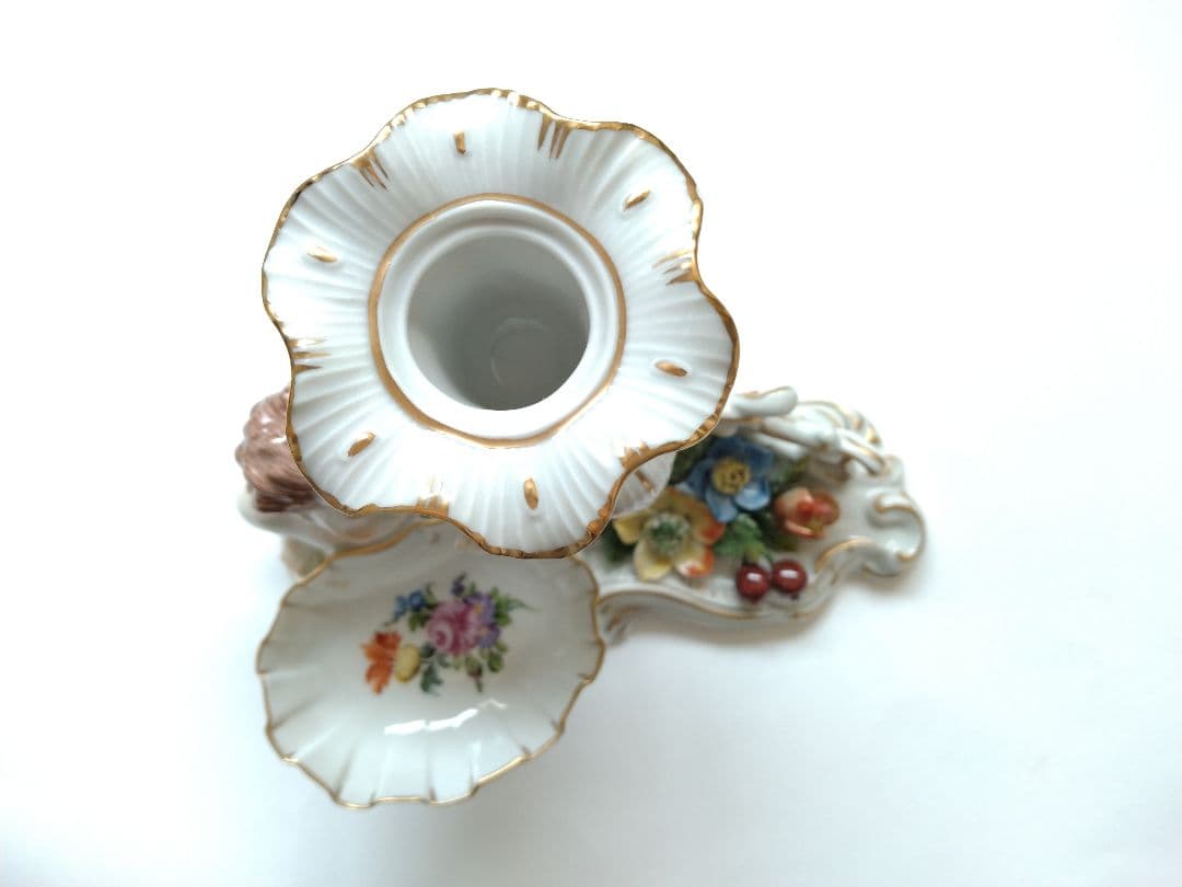 希少 Dresdenドレスデン カールティーメ工房　　天使の燭台ペア キャンドル