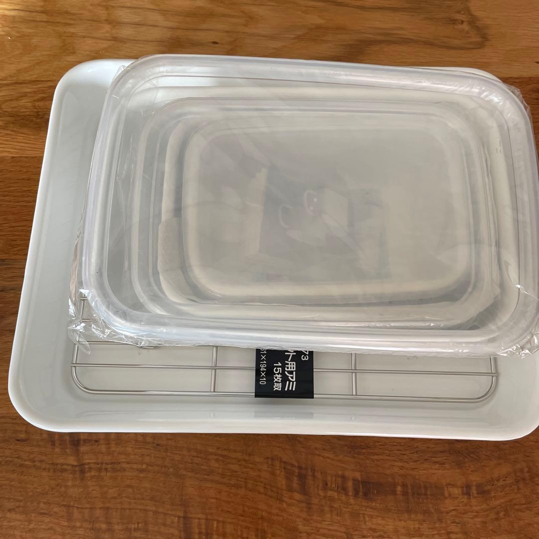 野田琺瑯　レクタングル　S M L ホーローバット　15枚取　角バット用アミ