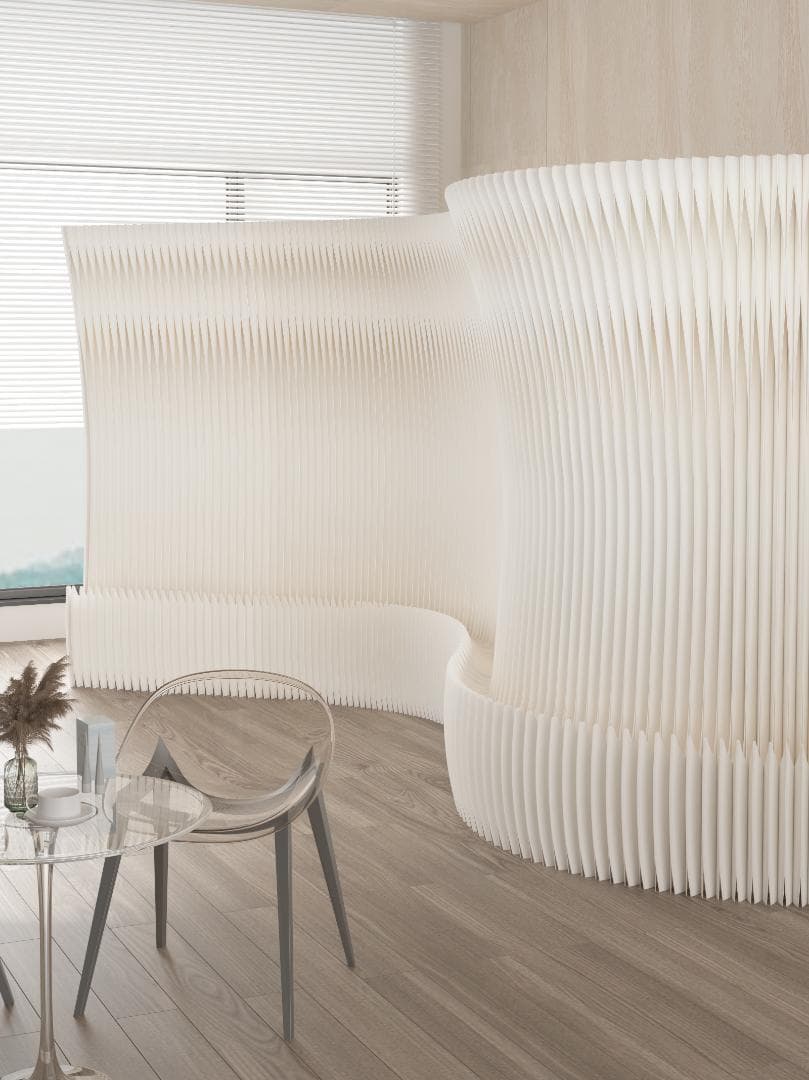 パーテーション間仕切り高さ2ｍ長さ4ｍ-5ｍ組立不要ついたて目隠し区切り屏風