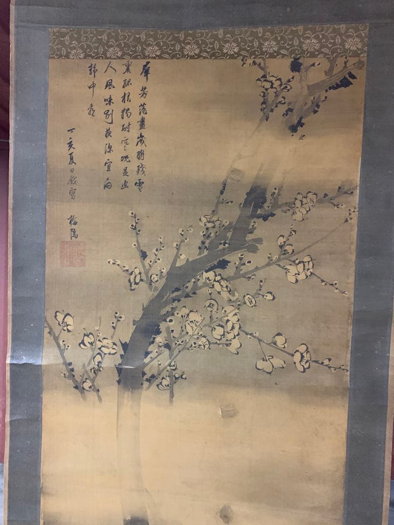 X6346』沢梅隝 水墨梅画讃 絹本 澤三石 安永元年生まれ 掛軸 - メルカリ