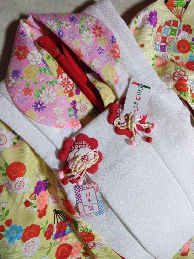 3歳向け・化繊・お着物とお被覆のセットです