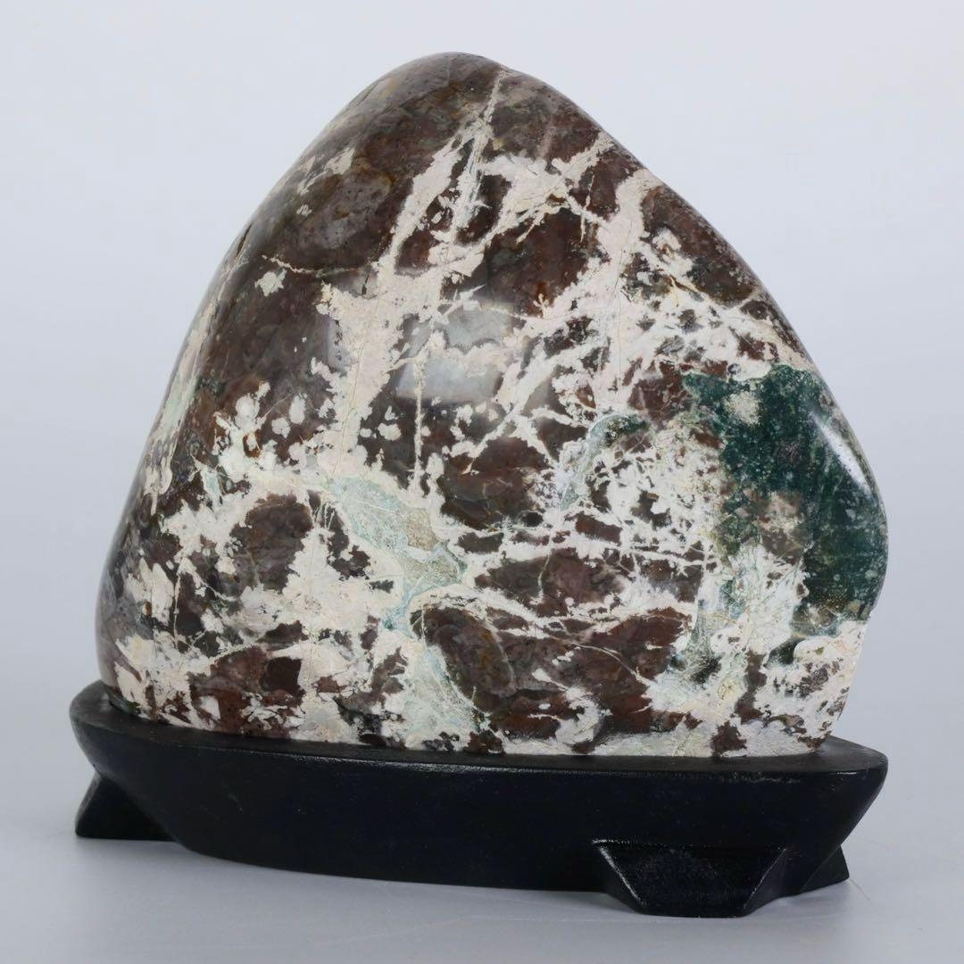 碧玉 ジャスパー 瑪瑙 観賞石 2.2kg 台座付 多色紋様 美石 鑑賞石 飾石