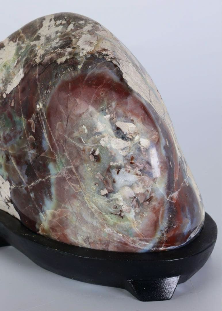 碧玉 ジャスパー 瑪瑙 観賞石 2.2kg 台座付 多色紋様 美石 鑑賞石 飾石