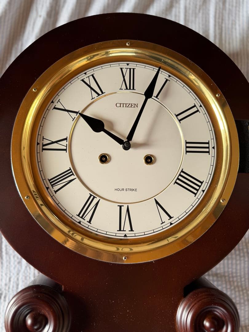 【未使用品】リズム時計工業 CITIZEN 柱時計 「巧」 ゼンマイ式 14日巻