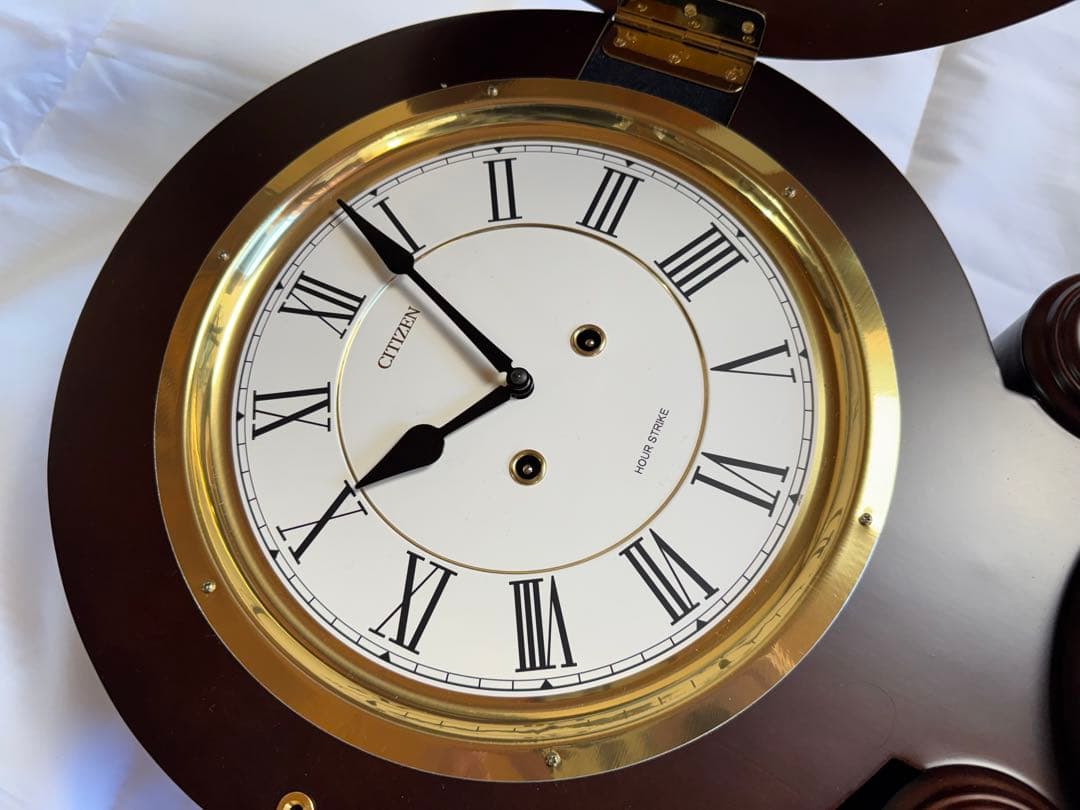 【未使用品】リズム時計工業 CITIZEN 柱時計 「巧」 ゼンマイ式 14日巻