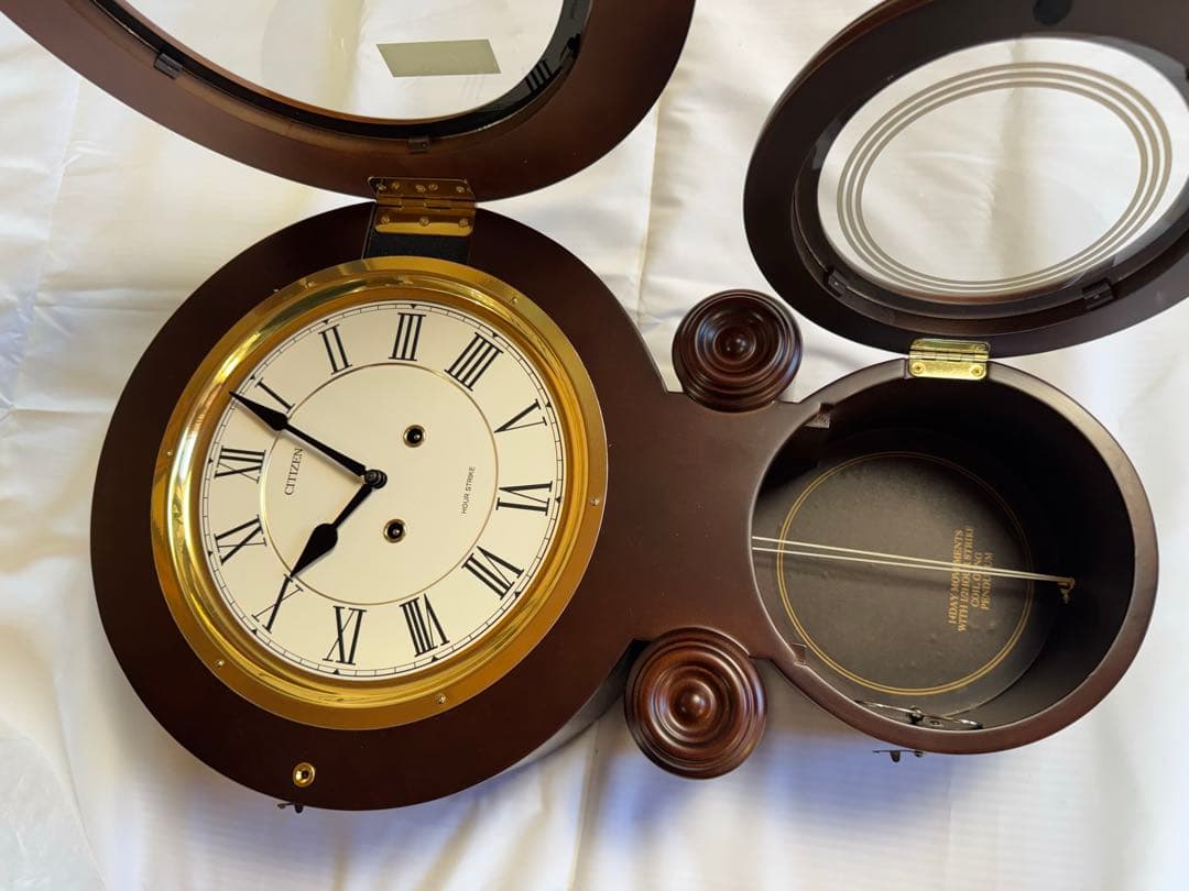 【未使用品】リズム時計工業 CITIZEN 柱時計 「巧」 ゼンマイ式 14日巻