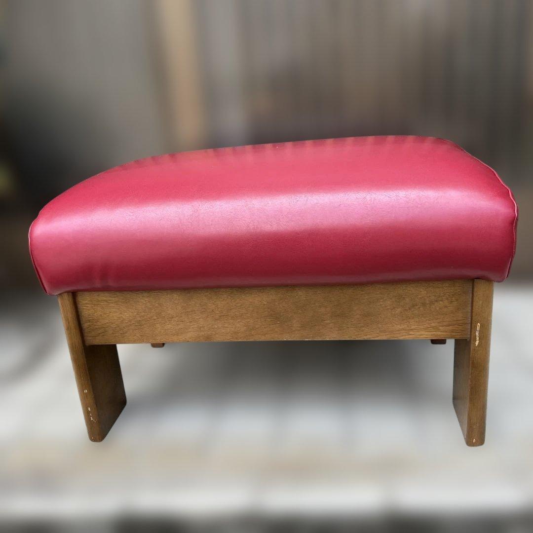 【レトロ】キツツキマーク　飛騨産業　オットマン　スツール