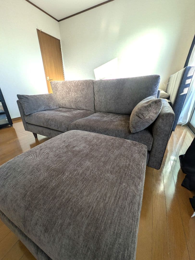 《ニトリソファー+オットマンCS03 Nシールド 両肘 DBR/木脚MBR》