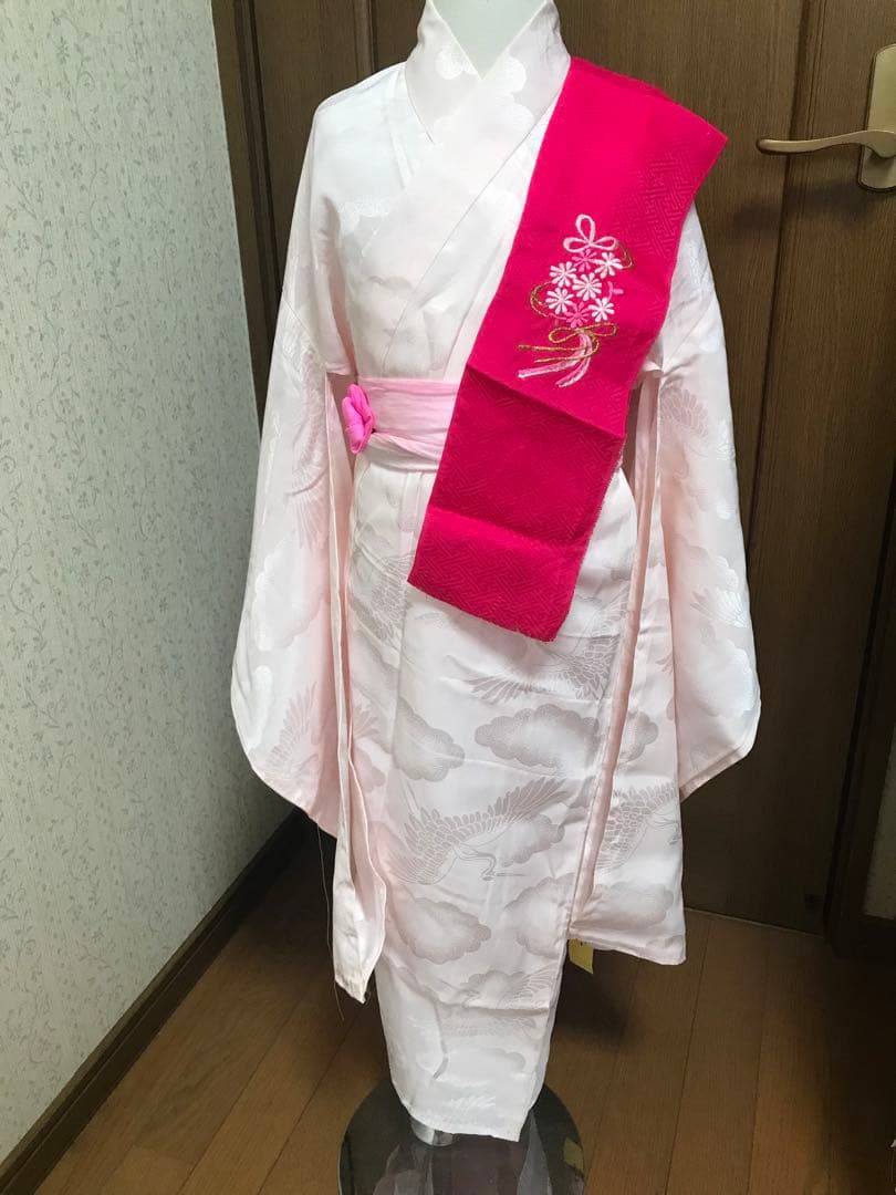 七五三7歳着物セット　アンティーク　正絹　水色　蝶々❤️