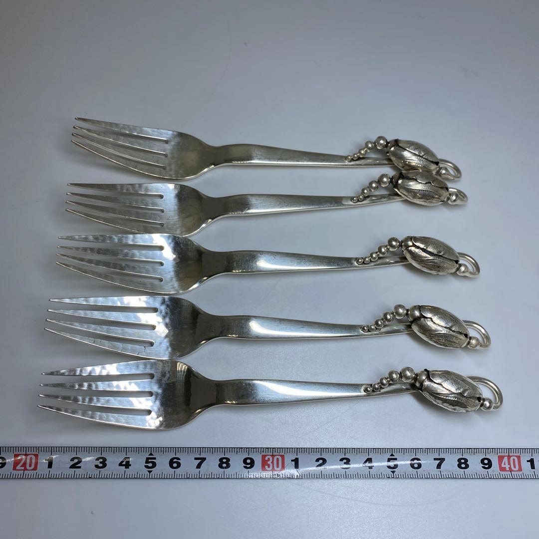 ジョージジェンセン　ブロッサム　ディナーフォーク　sterling925 5本