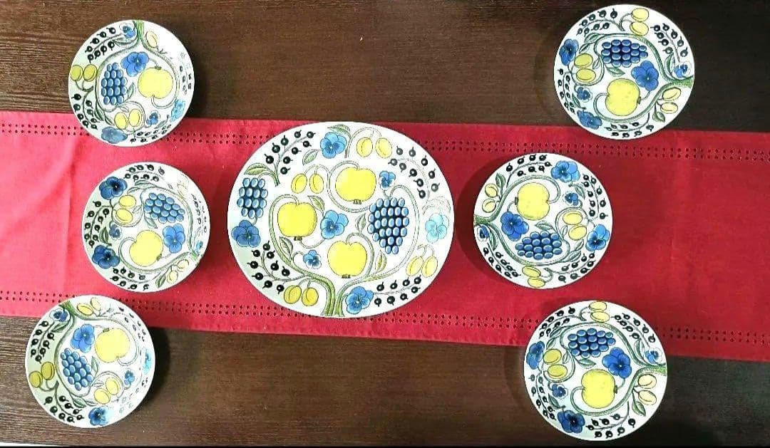 【超美品】ARABIA パラティシ21センチ6枚、36センチ1枚 旧ロゴ 箱あり