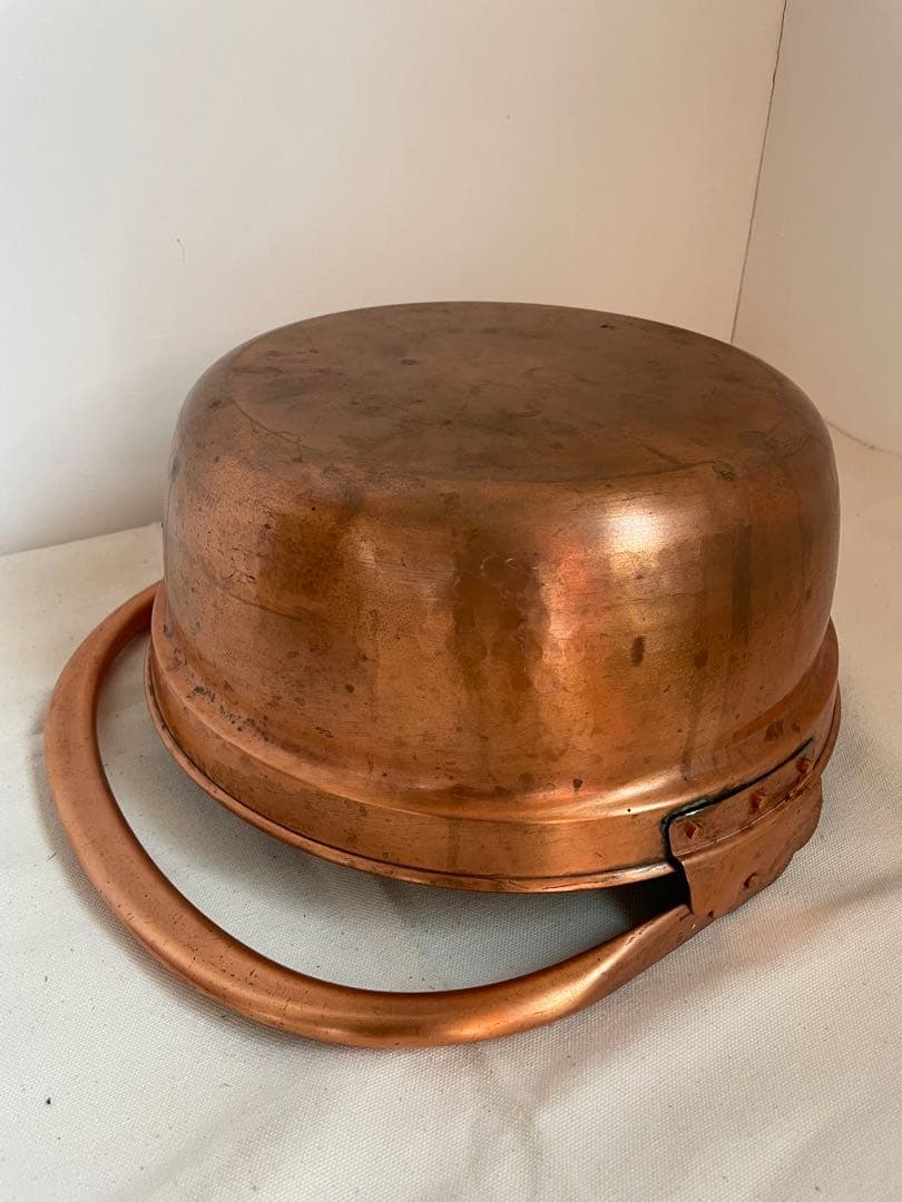 古道具　銅鍋　山菜鍋　大　錫引き　30㎝