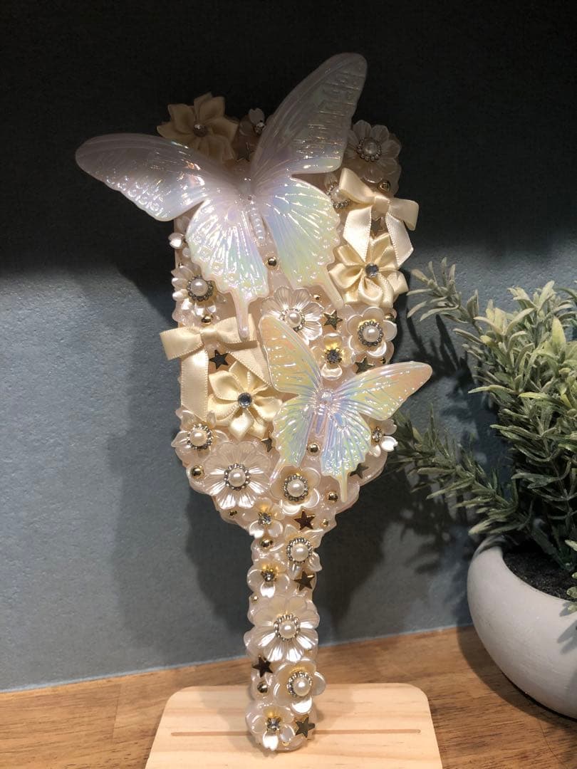 【ハンドメイド】ホイップデコ　羽子板　蝶の舞