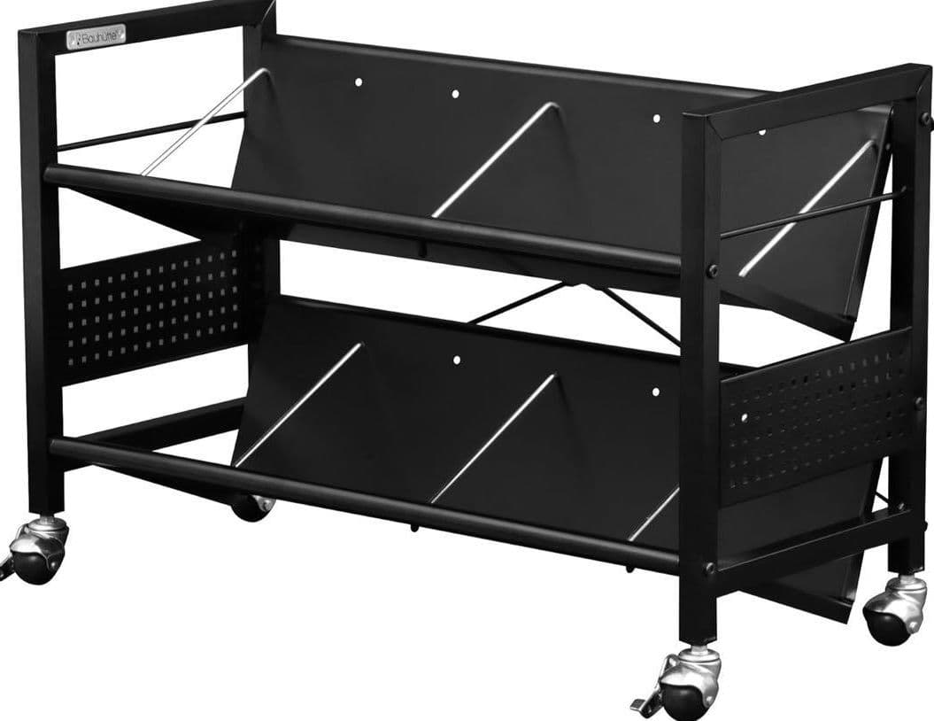 Bauhütte ブラックスチールラック キャスター付き