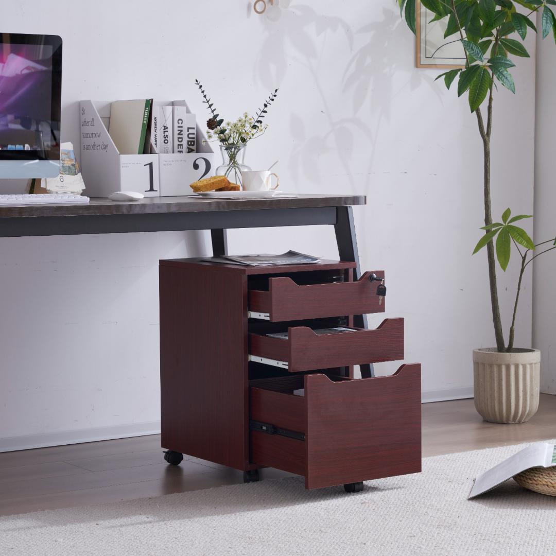 サイドワゴン ラック デスクワゴン 鍵付き キャスター付き 脇机 オフィス