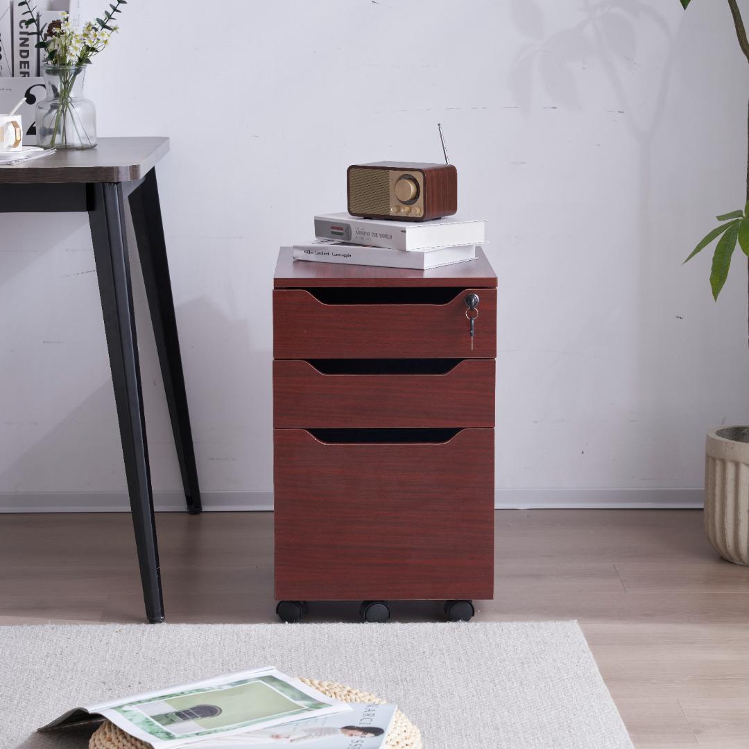 サイドワゴン ラック デスクワゴン 鍵付き キャスター付き 脇机 オフィス