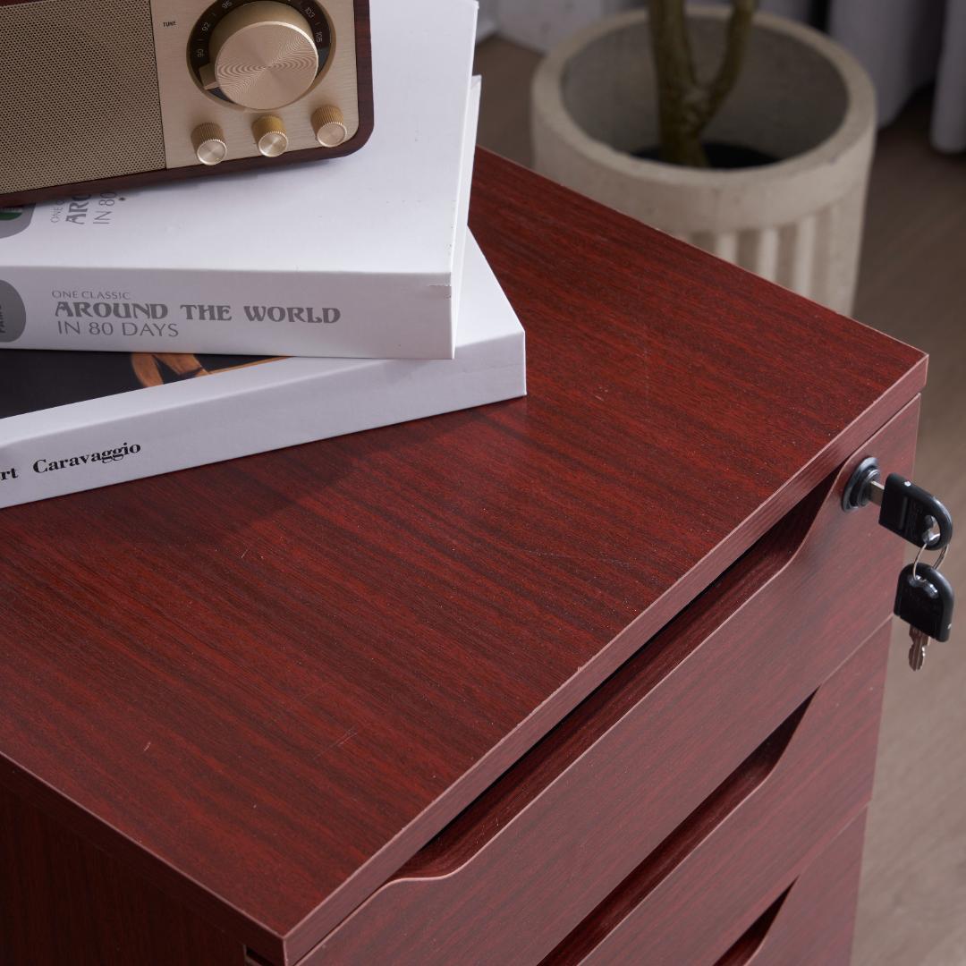 サイドワゴン ラック デスクワゴン 鍵付き キャスター付き 脇机 オフィス