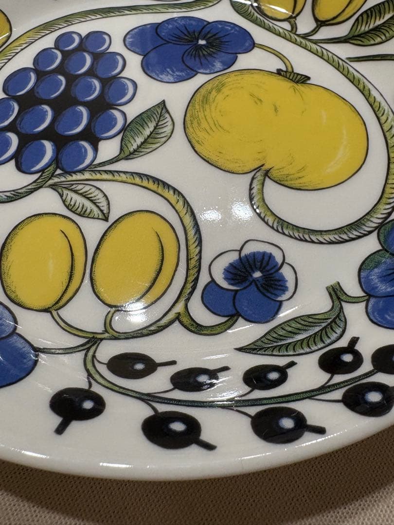 旧ロゴ アラビア ARABIA パラティッシ イエロー 21cmプレート 4枚