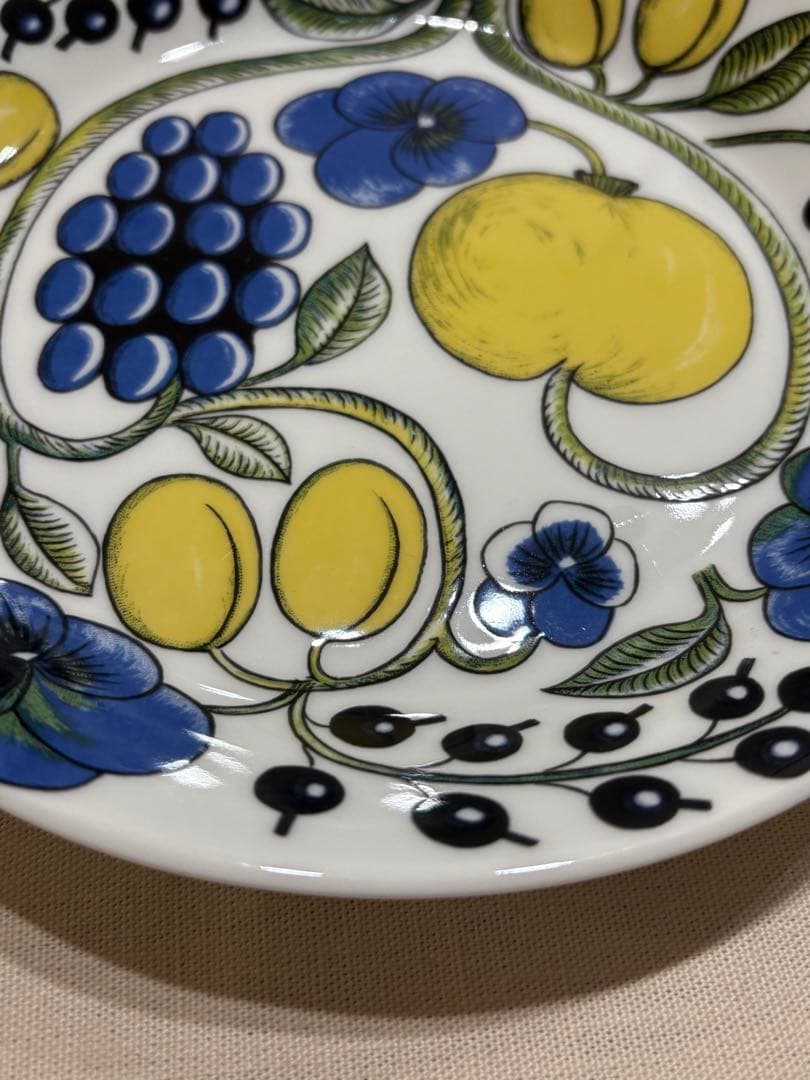 旧ロゴ アラビア ARABIA パラティッシ イエロー 21cmプレート 4枚