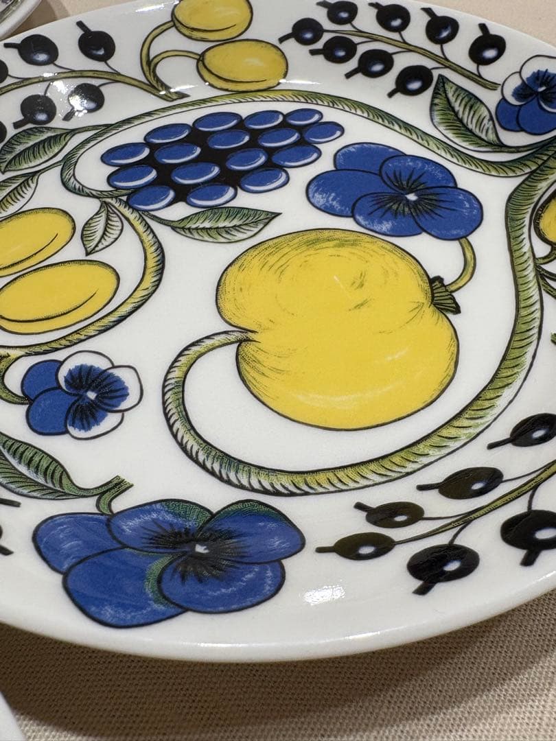 旧ロゴ アラビア ARABIA パラティッシ イエロー 21cmプレート 4枚