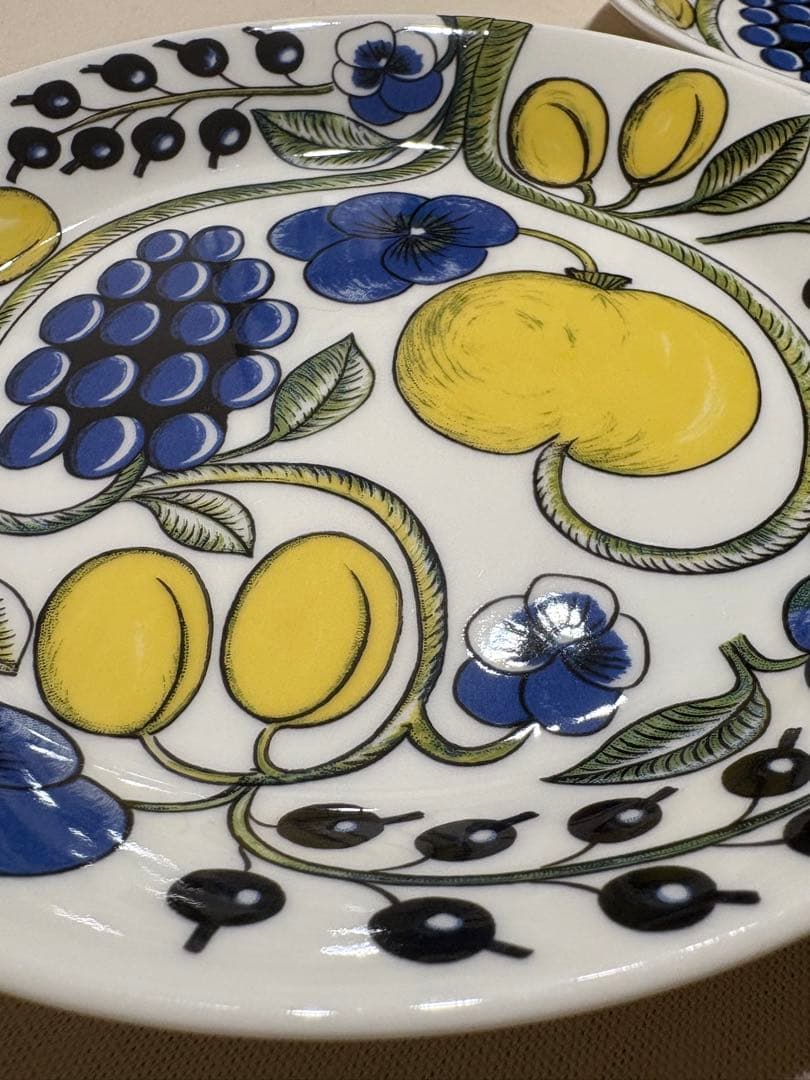 旧ロゴ アラビア ARABIA パラティッシ イエロー 21cmプレート 4枚