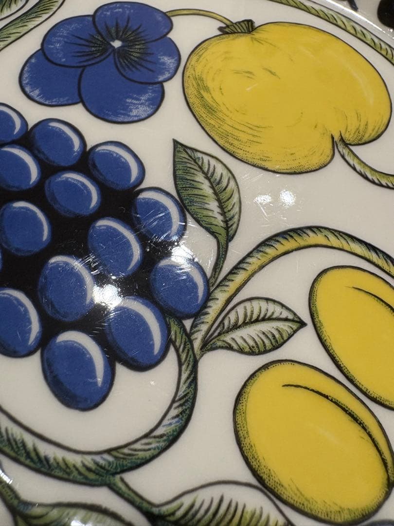 旧ロゴ アラビア ARABIA パラティッシ イエロー 21cmプレート 4枚