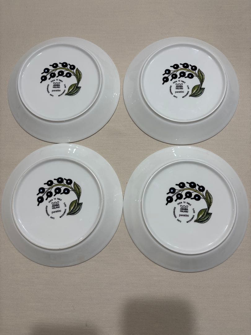 旧ロゴ アラビア ARABIA パラティッシ イエロー 21cmプレート 4枚