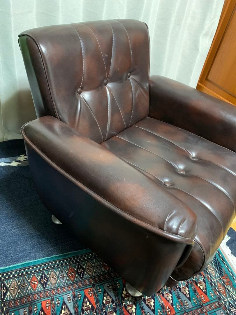 【1/15で終了】美品ふかふか座り心地アンティーク ビンテージ1人掛ソファ