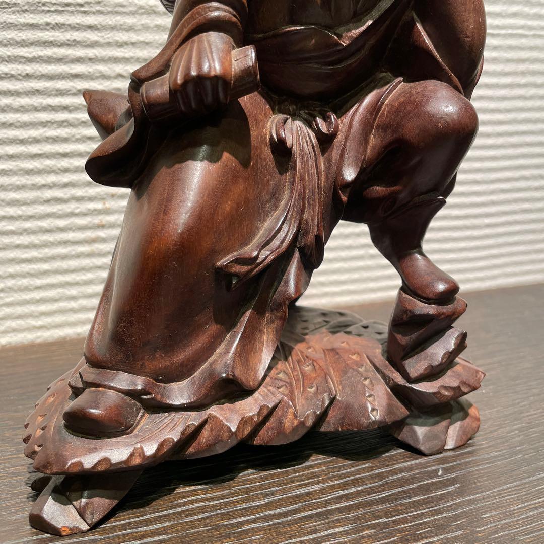 木彫　象嵌玉眼　紫檀　骨董品