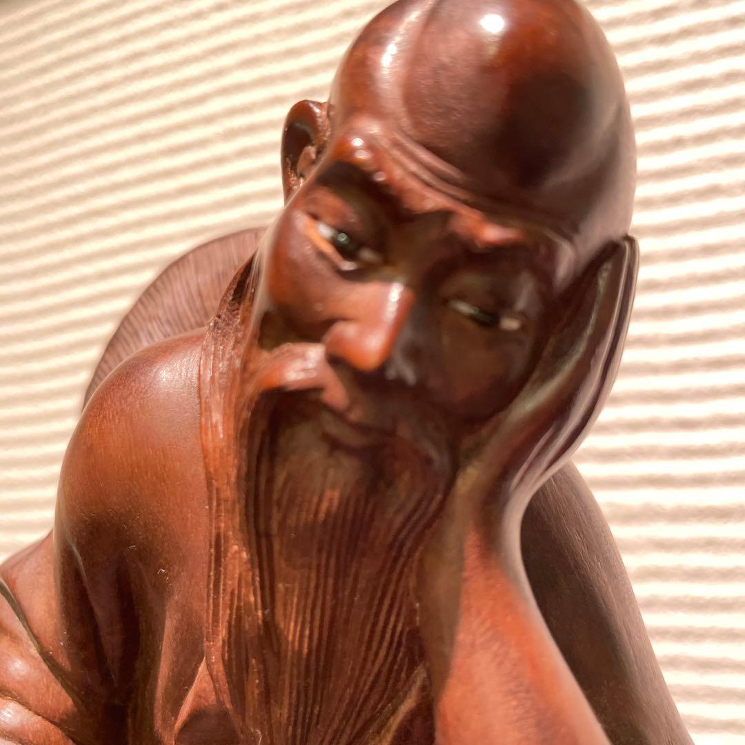 木彫　象嵌玉眼　紫檀　骨董品