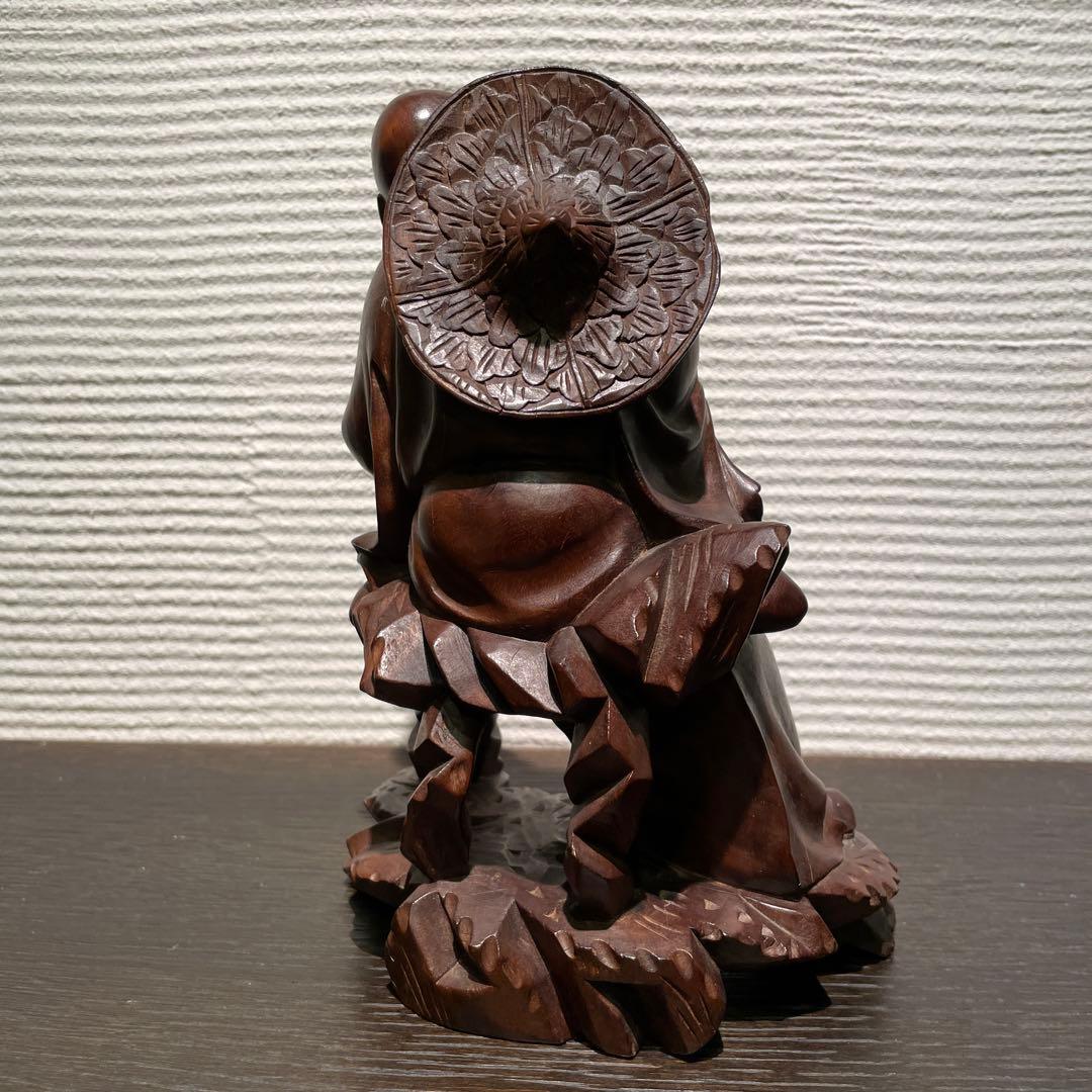 木彫　象嵌玉眼　紫檀　骨董品