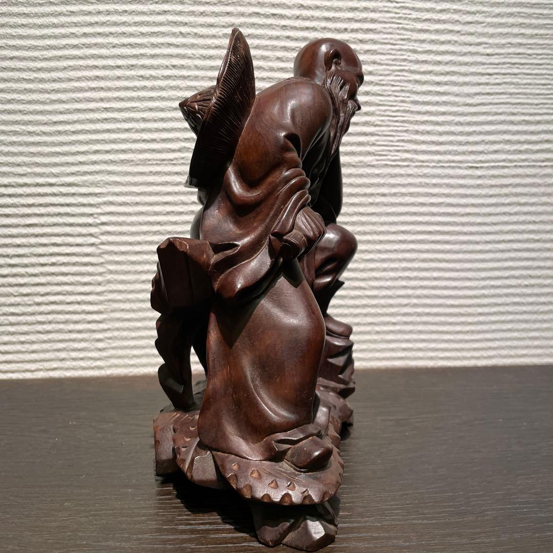 木彫　象嵌玉眼　紫檀　骨董品