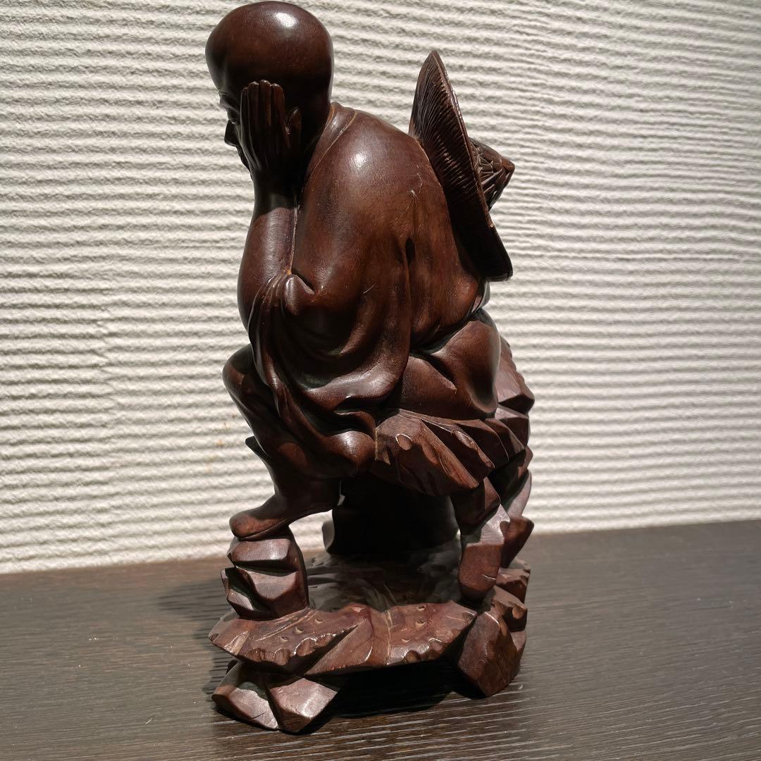 木彫　象嵌玉眼　紫檀　骨董品