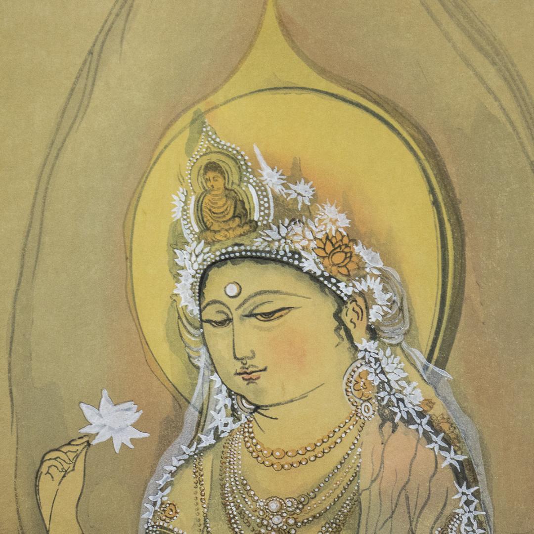 掛軸-1019 村上華岳 聖蓮華 限定木版画 芸艸堂 松田俊蔵彫 米田蔵造摺