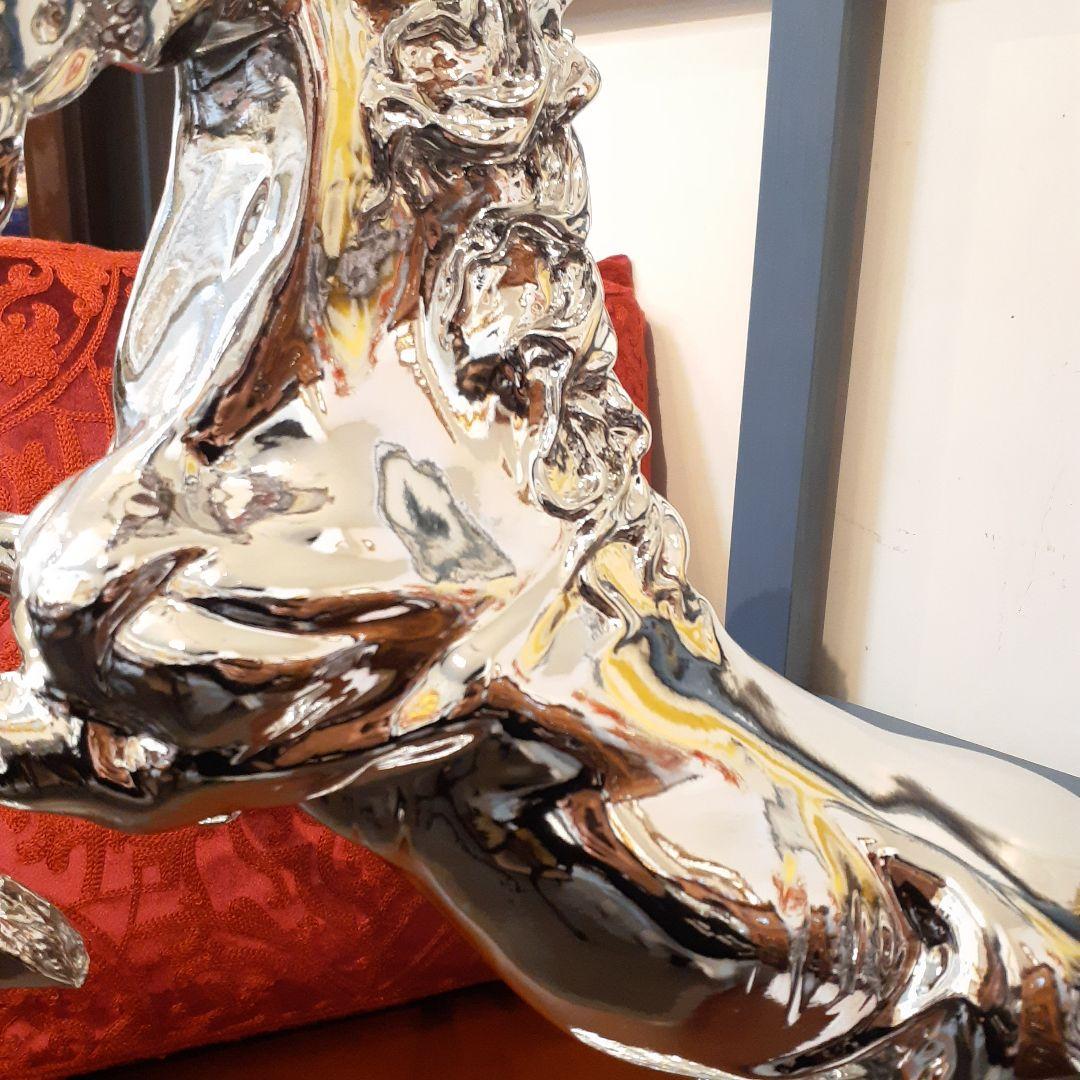 輸入雑貨　イタリアンクラッシック　『シルバーホース』　馬オーナメント　エレガント