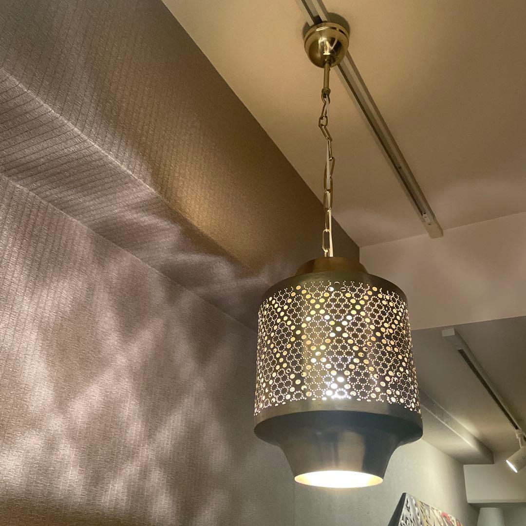 ゴールド真鍮 ペンダントライト インド製　天井照明　間接照明