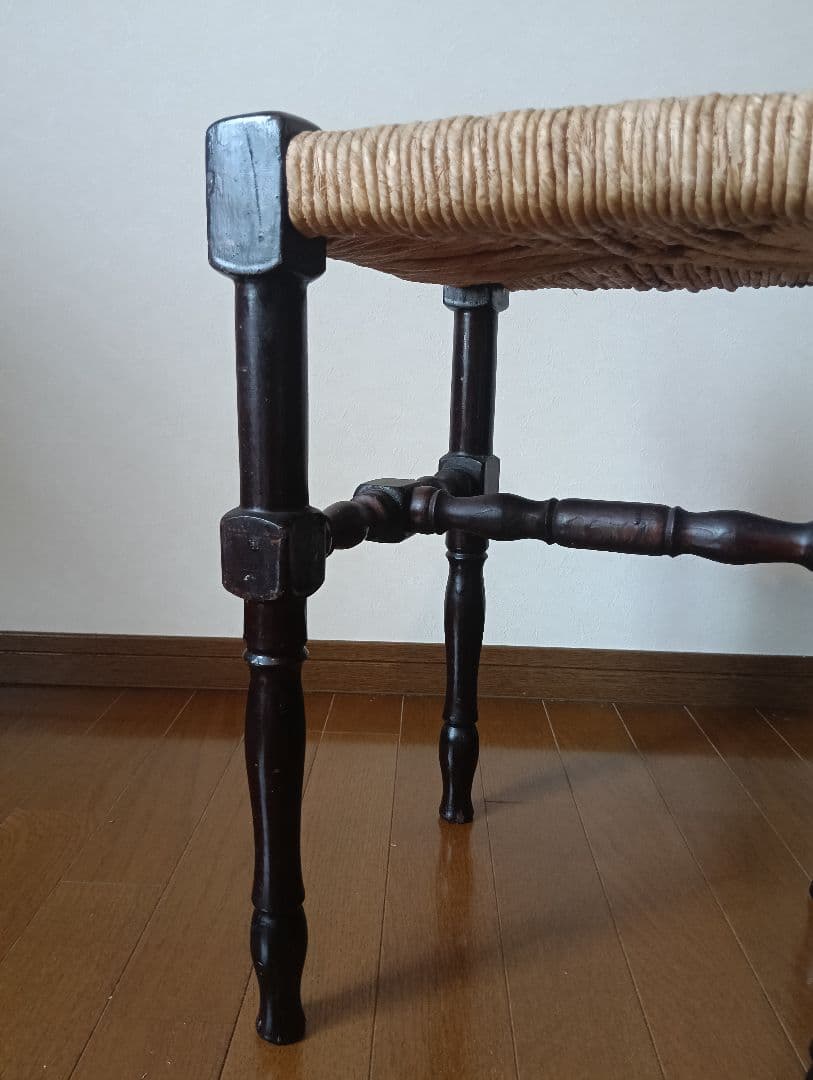 イギリス アンティーク ヴィンテージ ラッシュシート スツール　椅子 手仕事