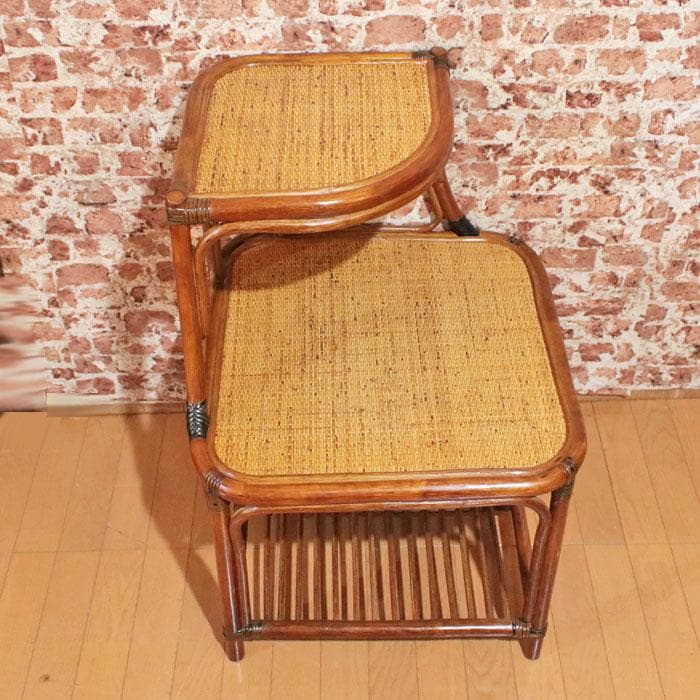 コーナーラック ラタン 籐家具 ナチュラルスタイル 棚 お洒落 214-1345