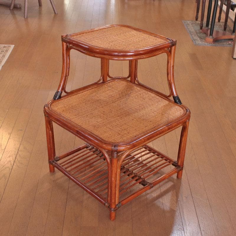 コーナーラック ラタン 籐家具 ナチュラルスタイル 棚 お洒落 214-1345