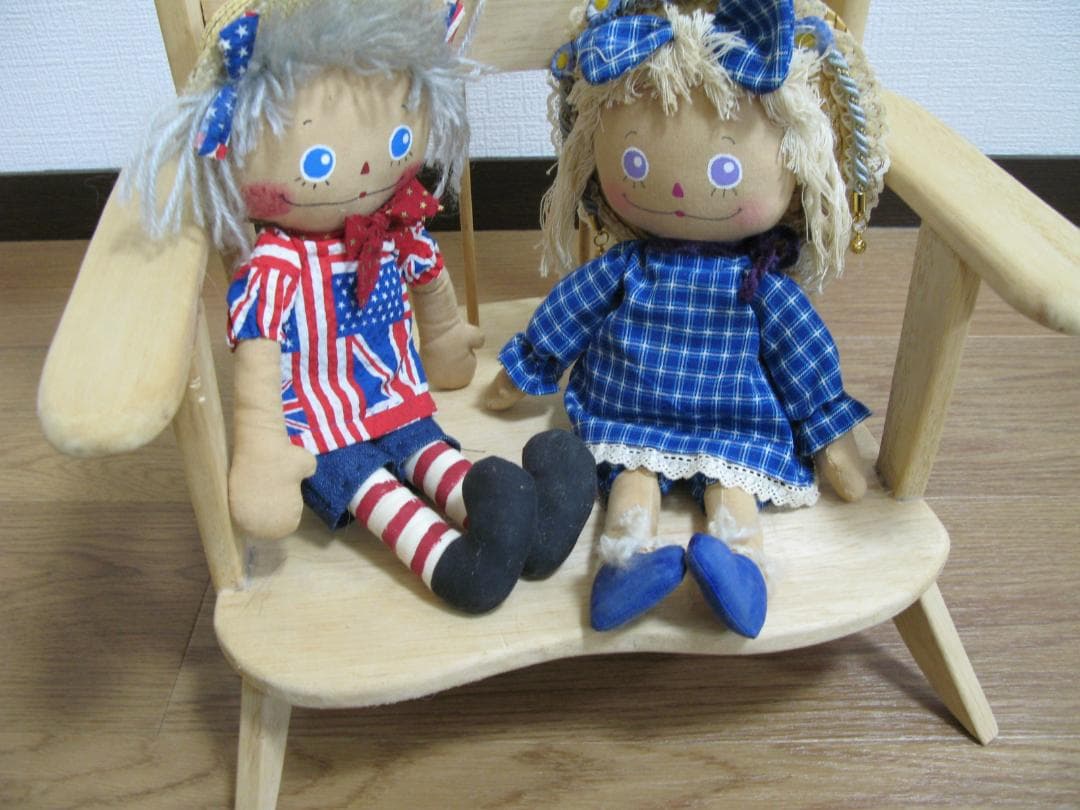 2体セット■カントリードール 人形 ラグドール ハンドメイド ビンテージ レトロ