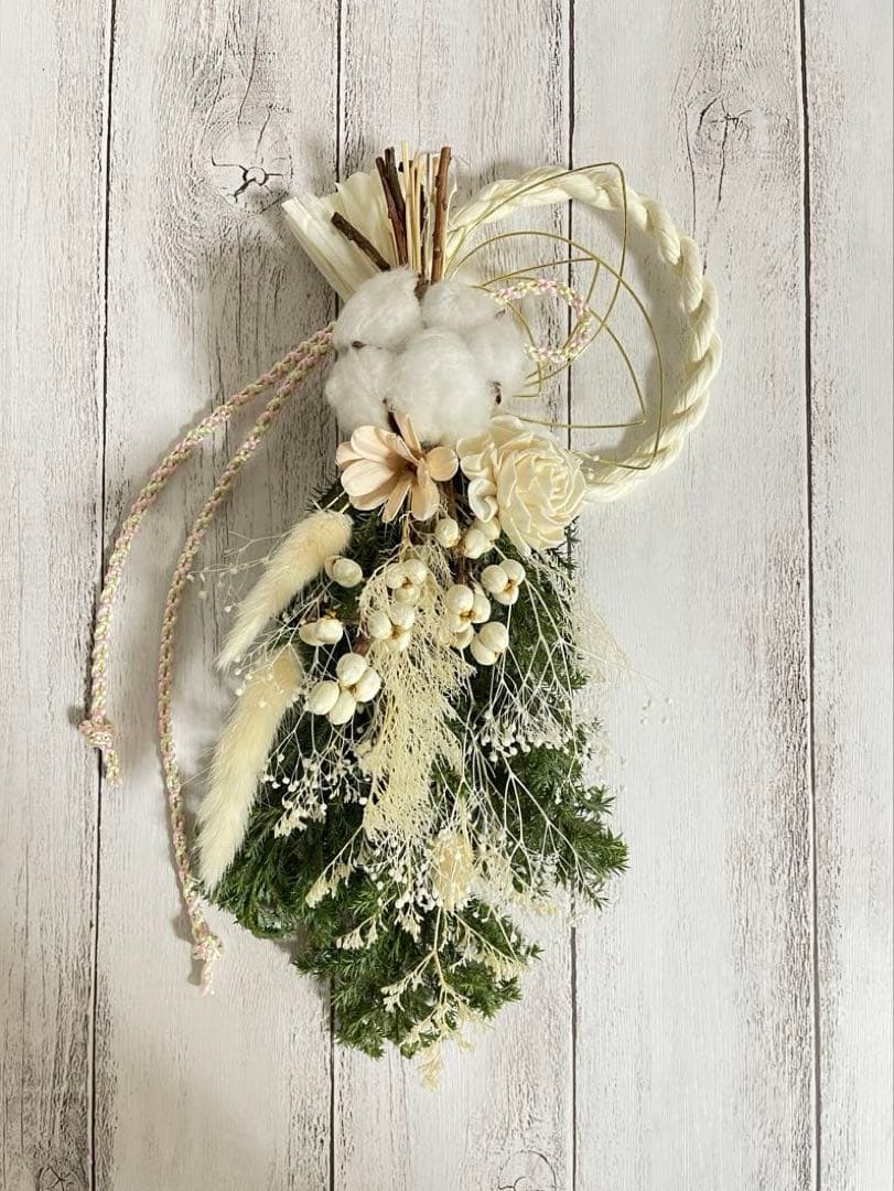 2026年 しめ縄飾り ドライフラワー ミニお正月飾り スワッグ しめ縄