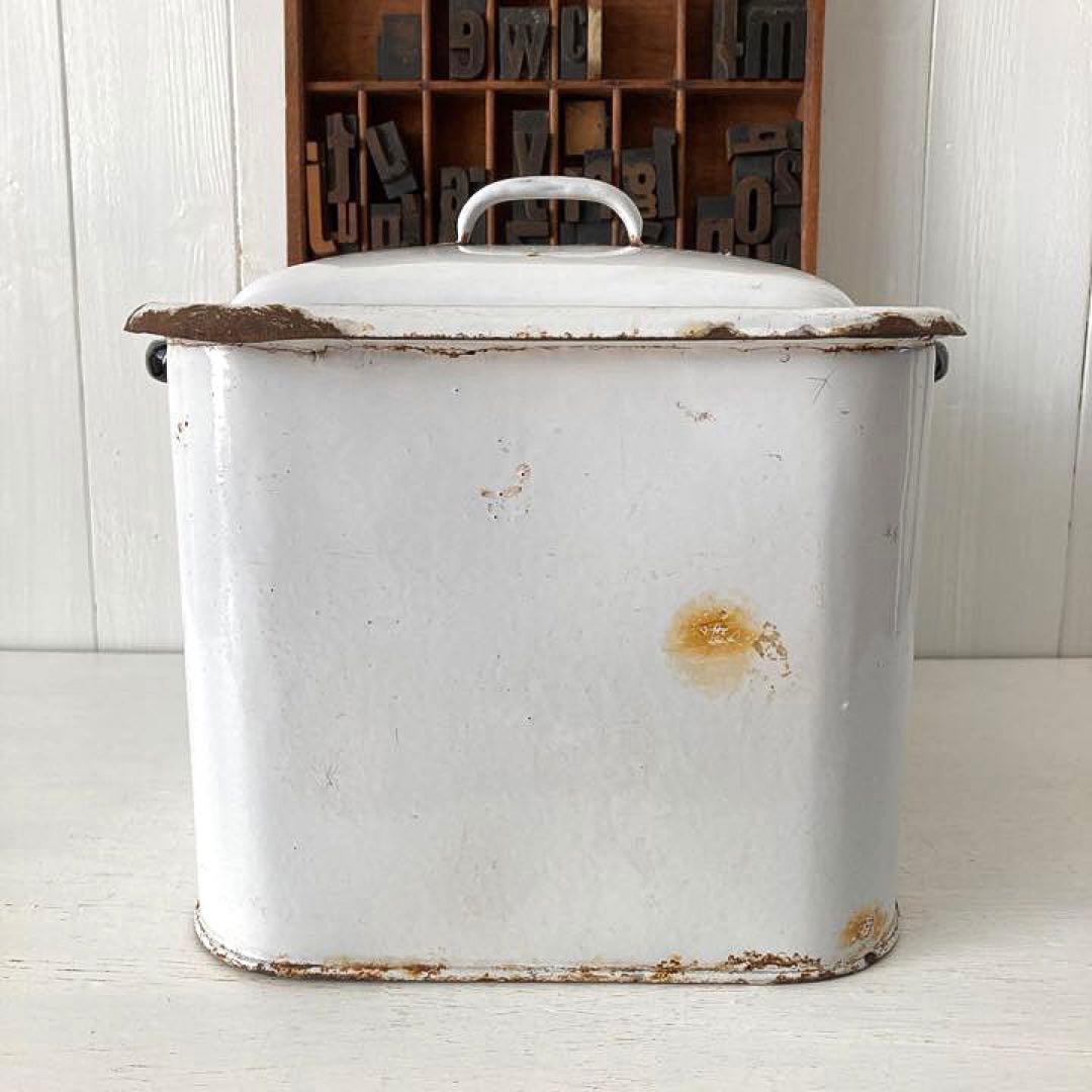 イギリスアンティーク☘️一斤用スモール ホーローBREAD ブレッド缶