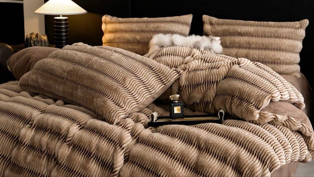 ミルクフリース4点セット・AB面ふわふわ両面仕様 暖かい冬用寝具