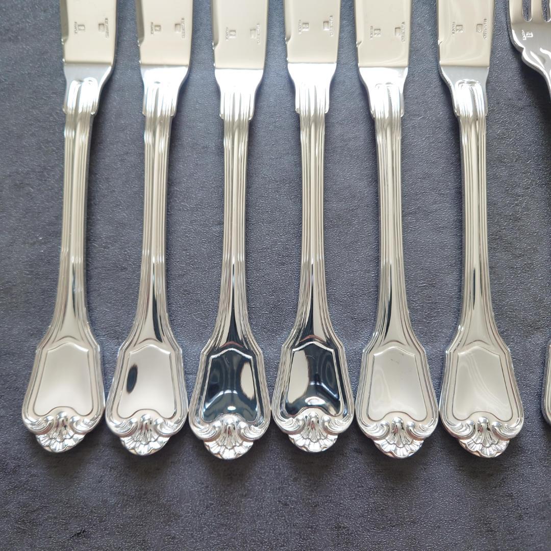 希少 極美品 クリストフル ポートロイヤル フィッシュ ナイフ フォーク 12点