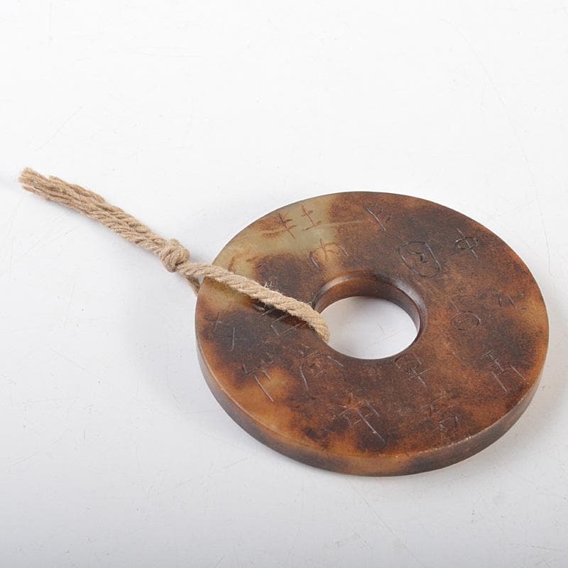 中国　玉石彫刻　漢詩刻　根付　紙鎮　玉器　C　7422E