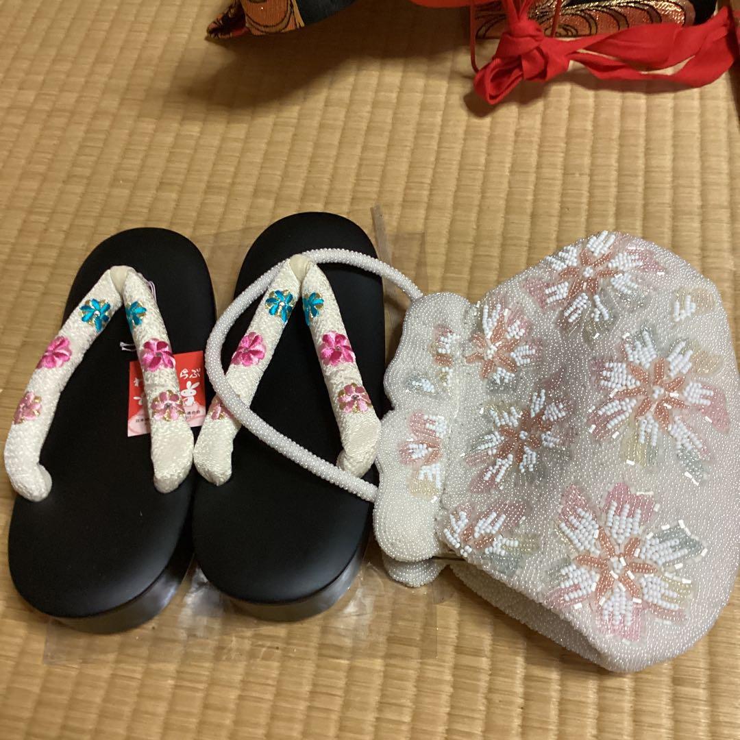 七五三 小柄七歳用フルセット帯幅14センチ　　草履21センチ